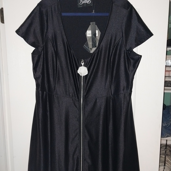 KillStar Disco Diva Black Short Sleeve Dress with Zipper- NWT- Size 4X - Picture 6 of 7